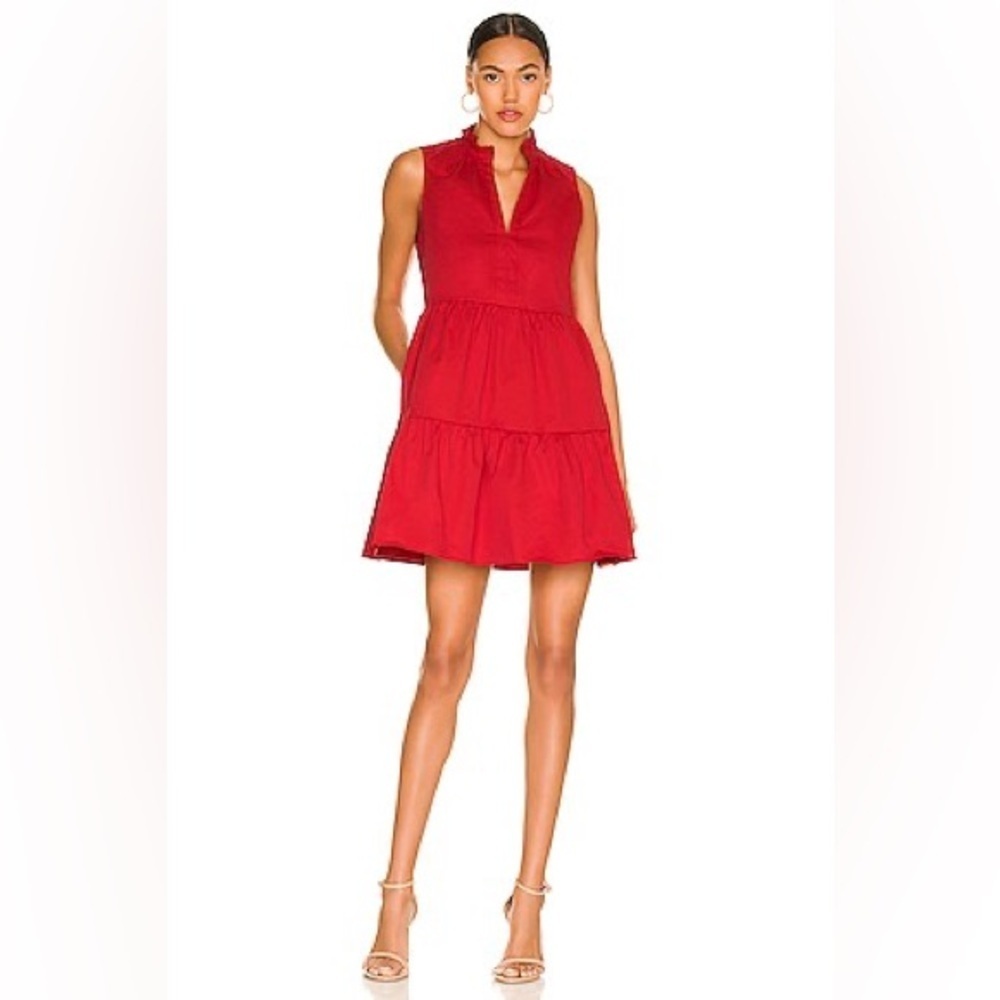Amanda Uprichard Saffron Mini Dress Preppy Boho Holiday Valentines Scarlet Red S